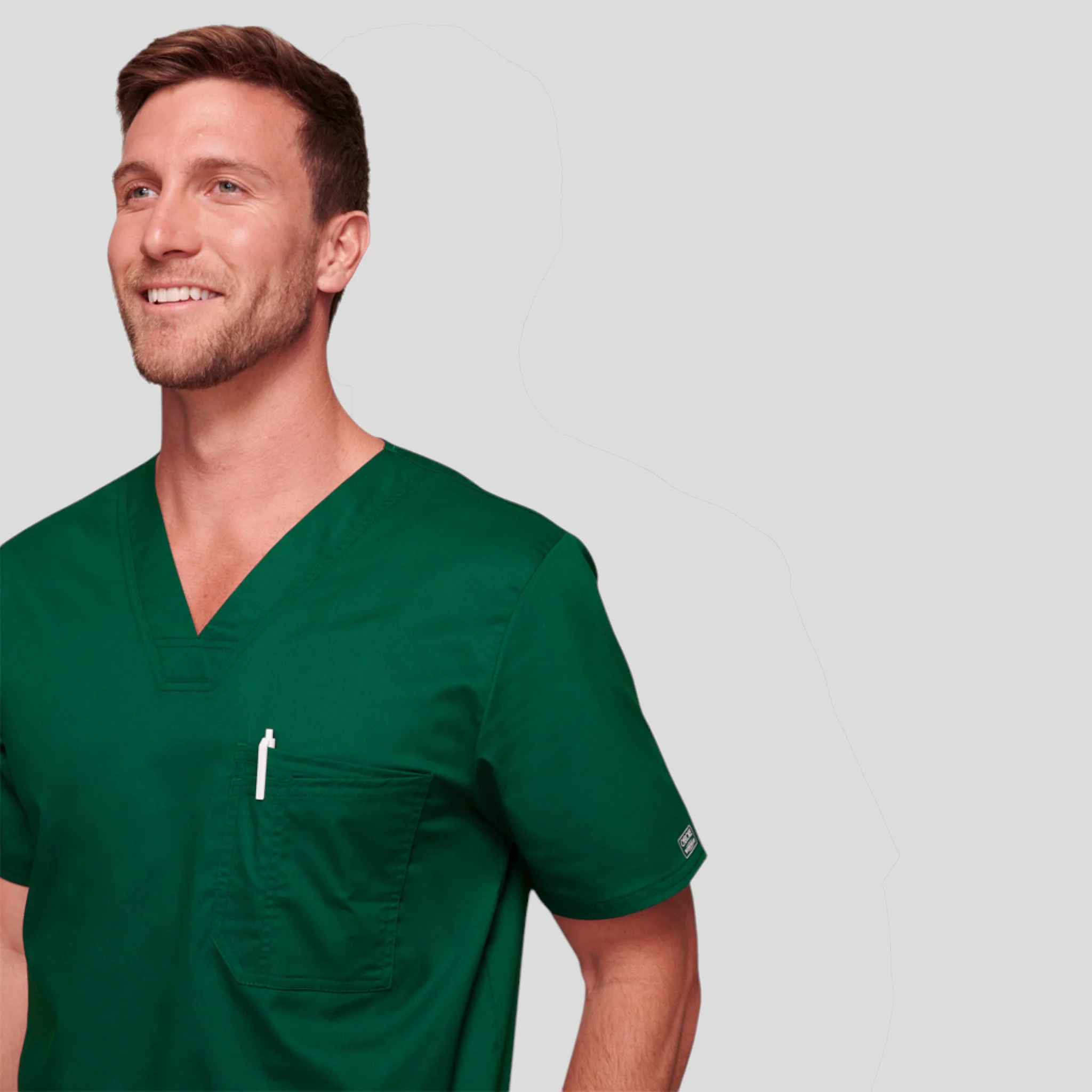 Scrub Top Cherokee V-Neck For Men - Image 12