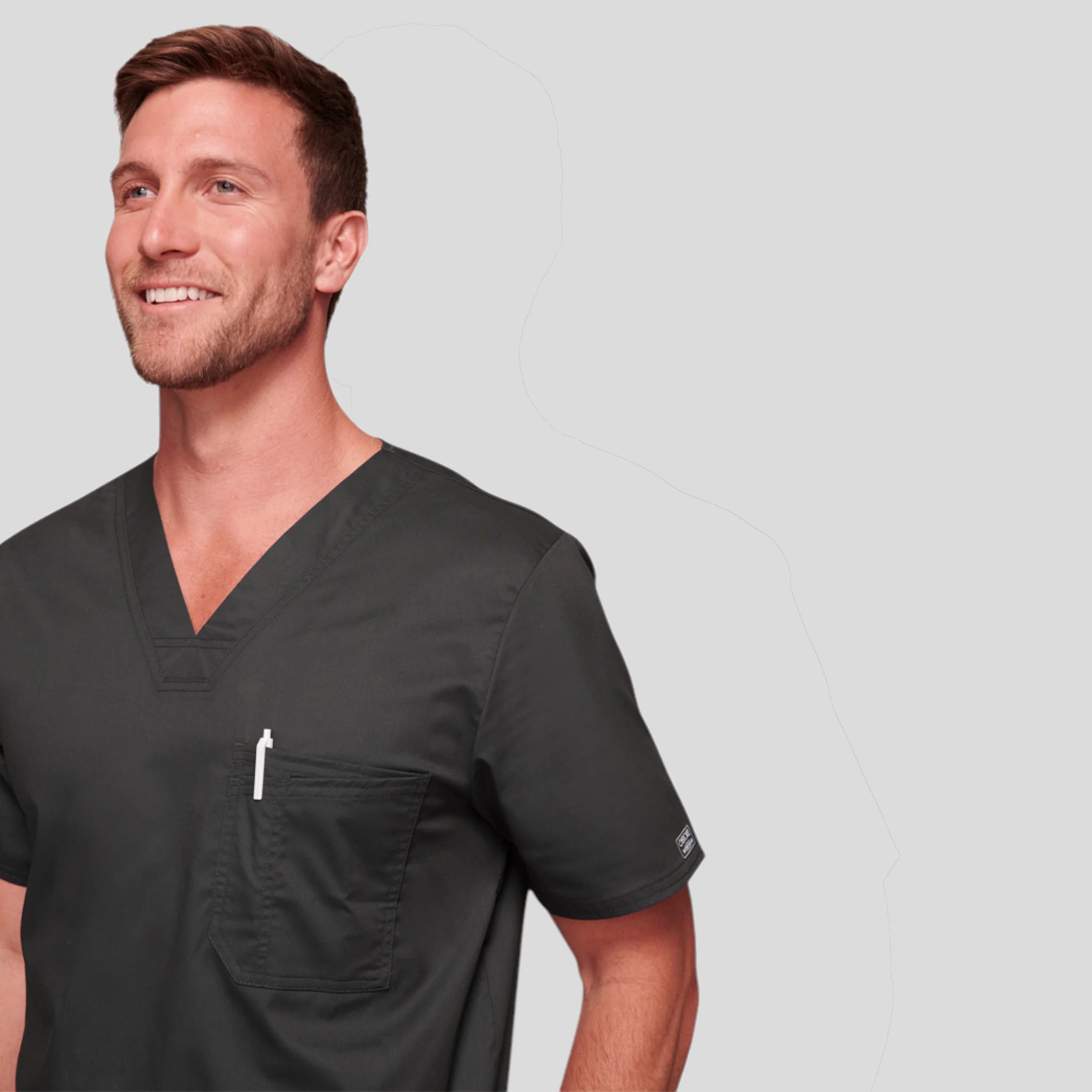 Scrub Top Cherokee V-Neck For Men - Image 15