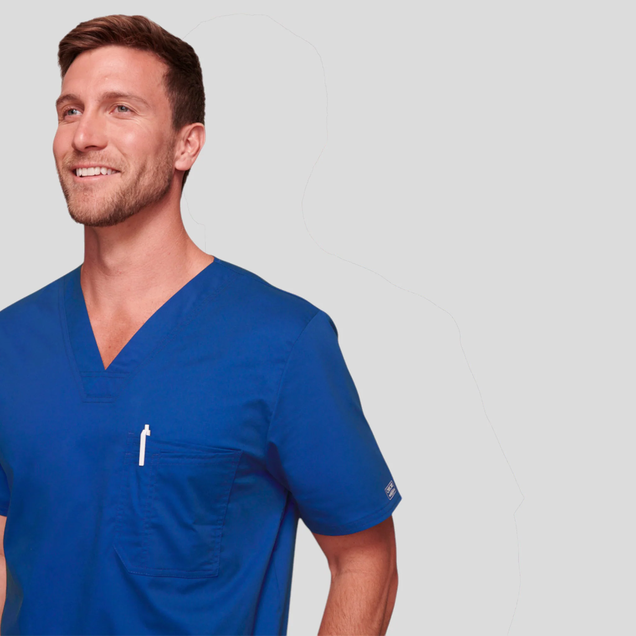 Scrub Top Cherokee V-Neck For Men - Image 18