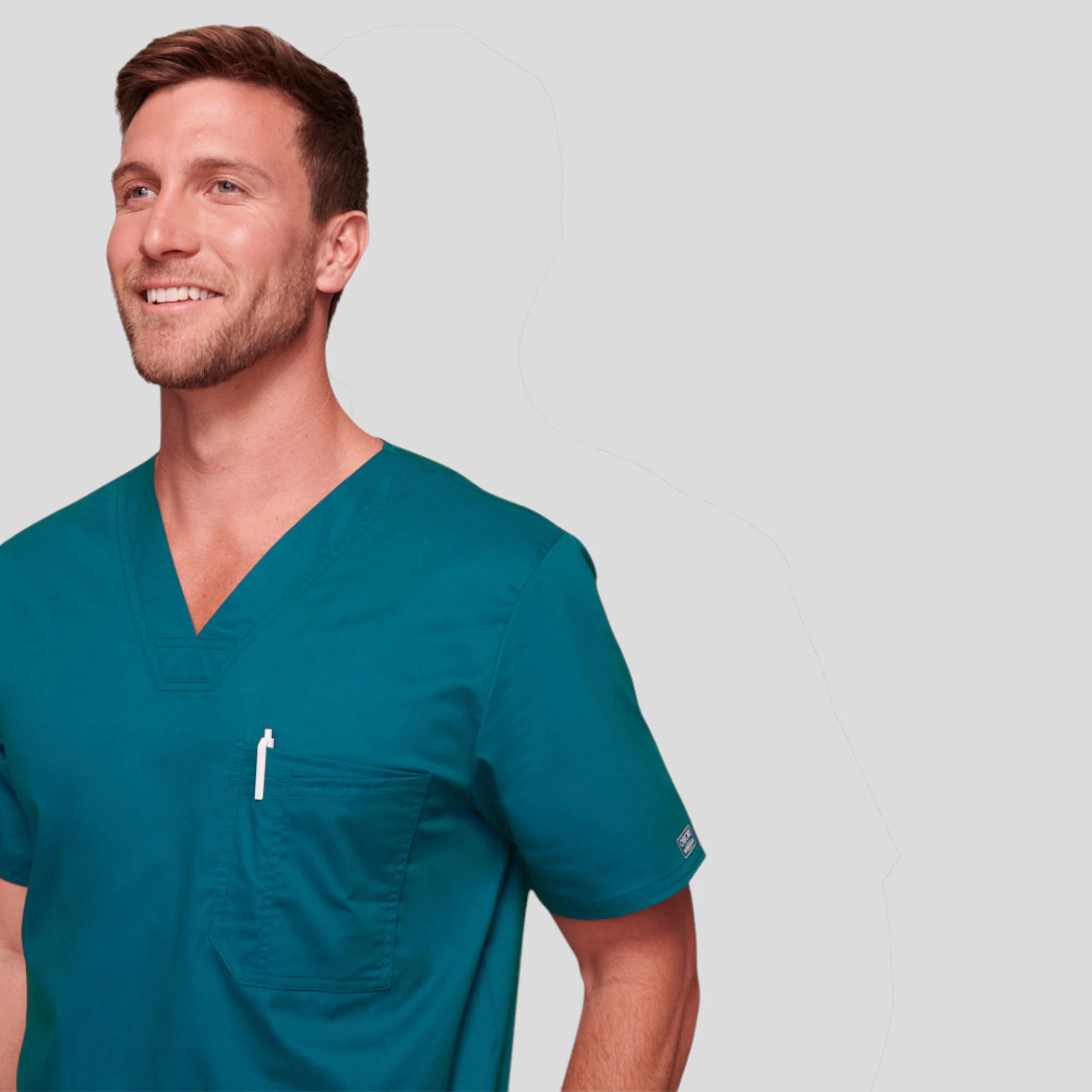 Scrub Top Cherokee V-Neck For Men - Image 3