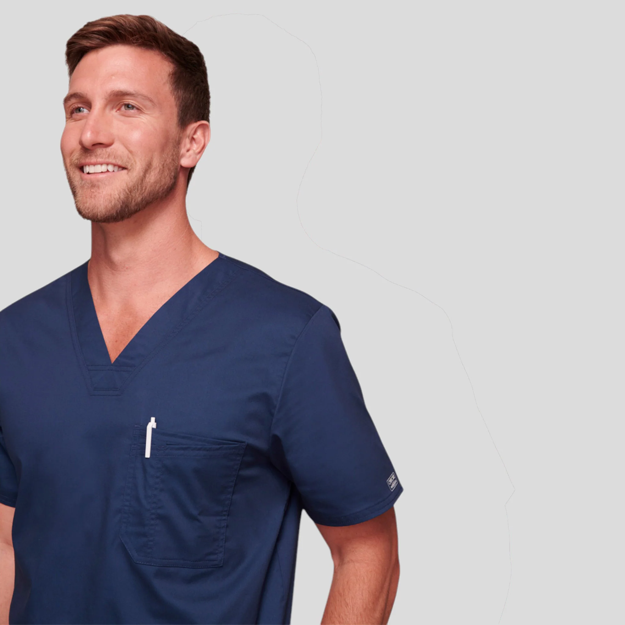 Scrub Top Cherokee V-Neck For Men - Image 6