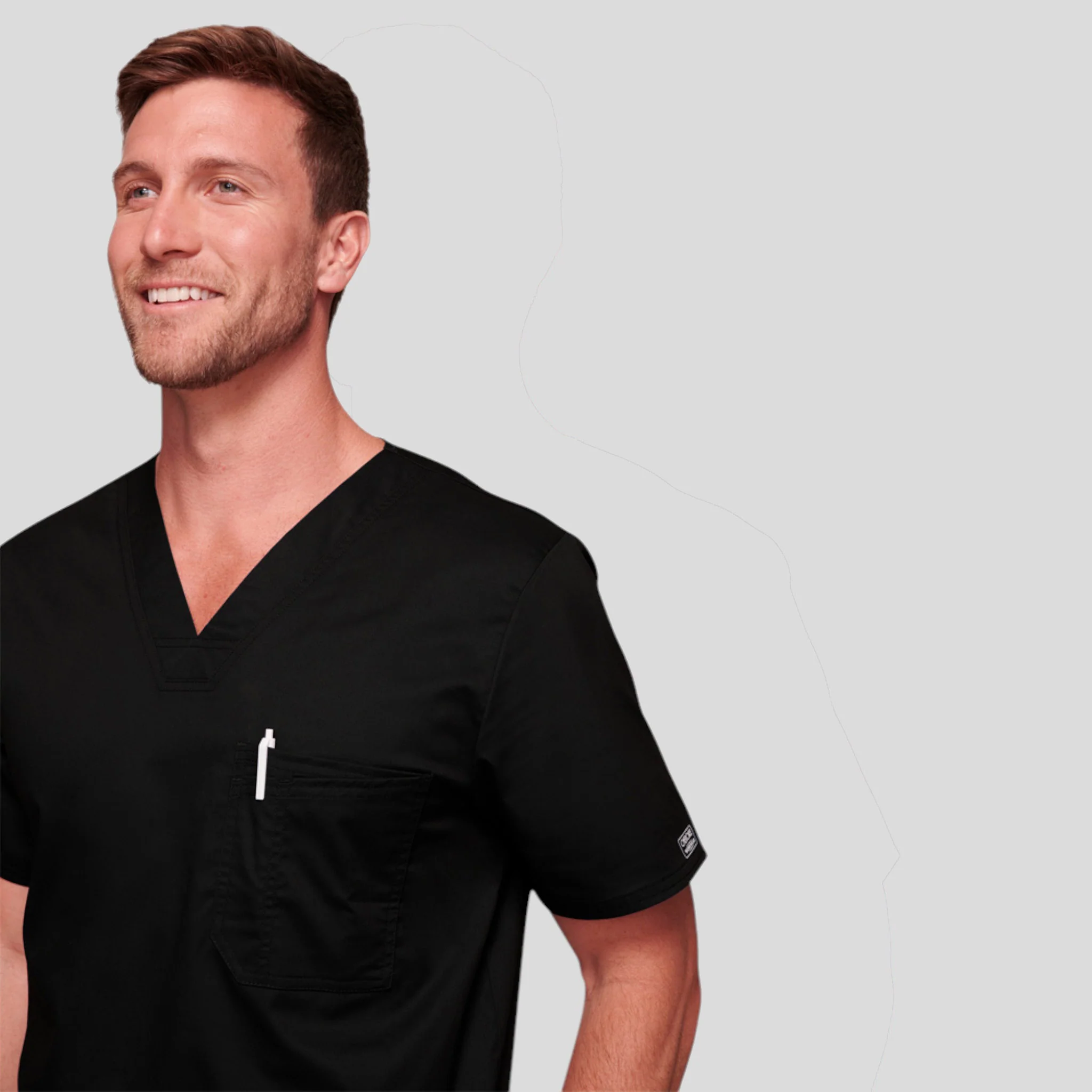 Scrub Top Cherokee V-Neck For Men - Image 9