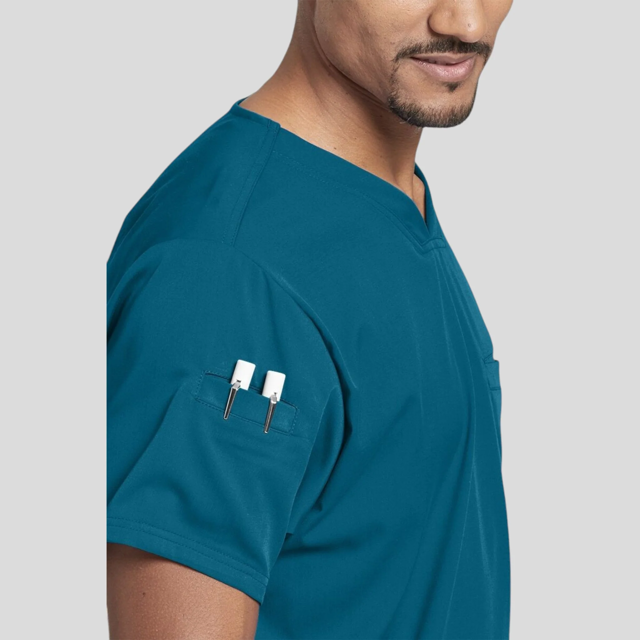Scrub Top Greys Spandex for Men - Image 3