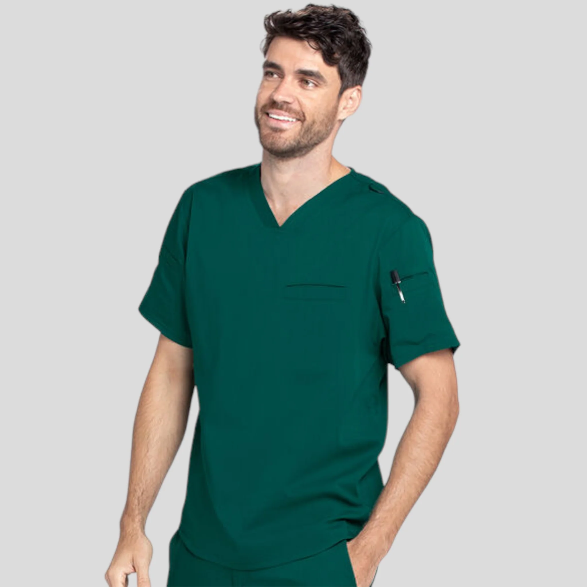 Scrub Top Greys Spandex for Men - Image 4