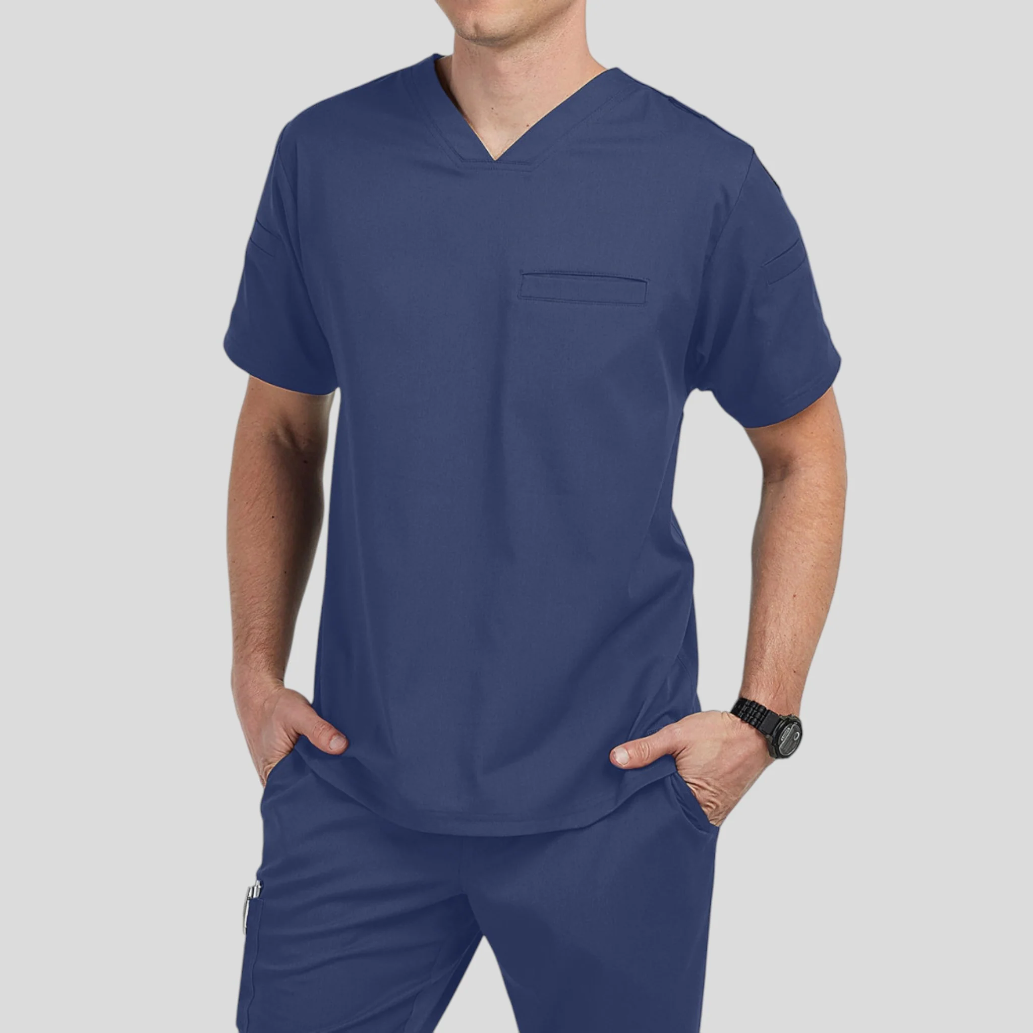 Scrub Top Greys Spandex for Men - Image 5