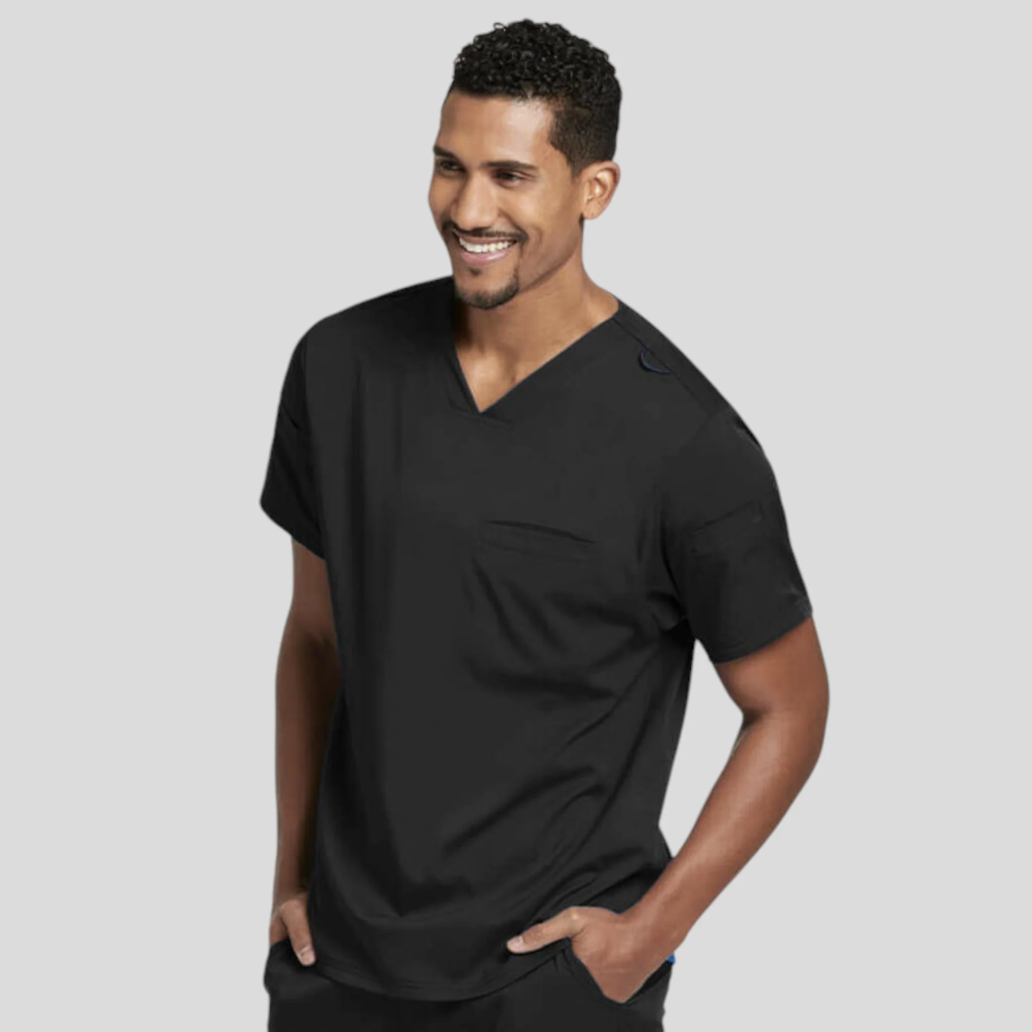 Scrub Top Greys Spandex for Men - Image 7
