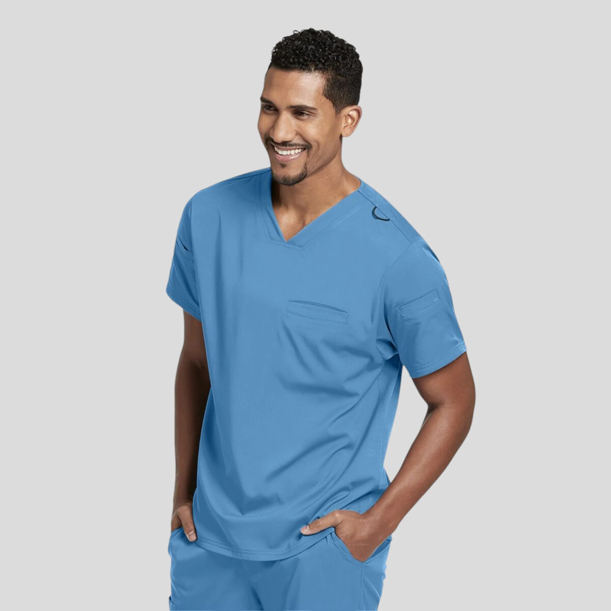 Scrub Top Greys Spandex for Men - Image 8