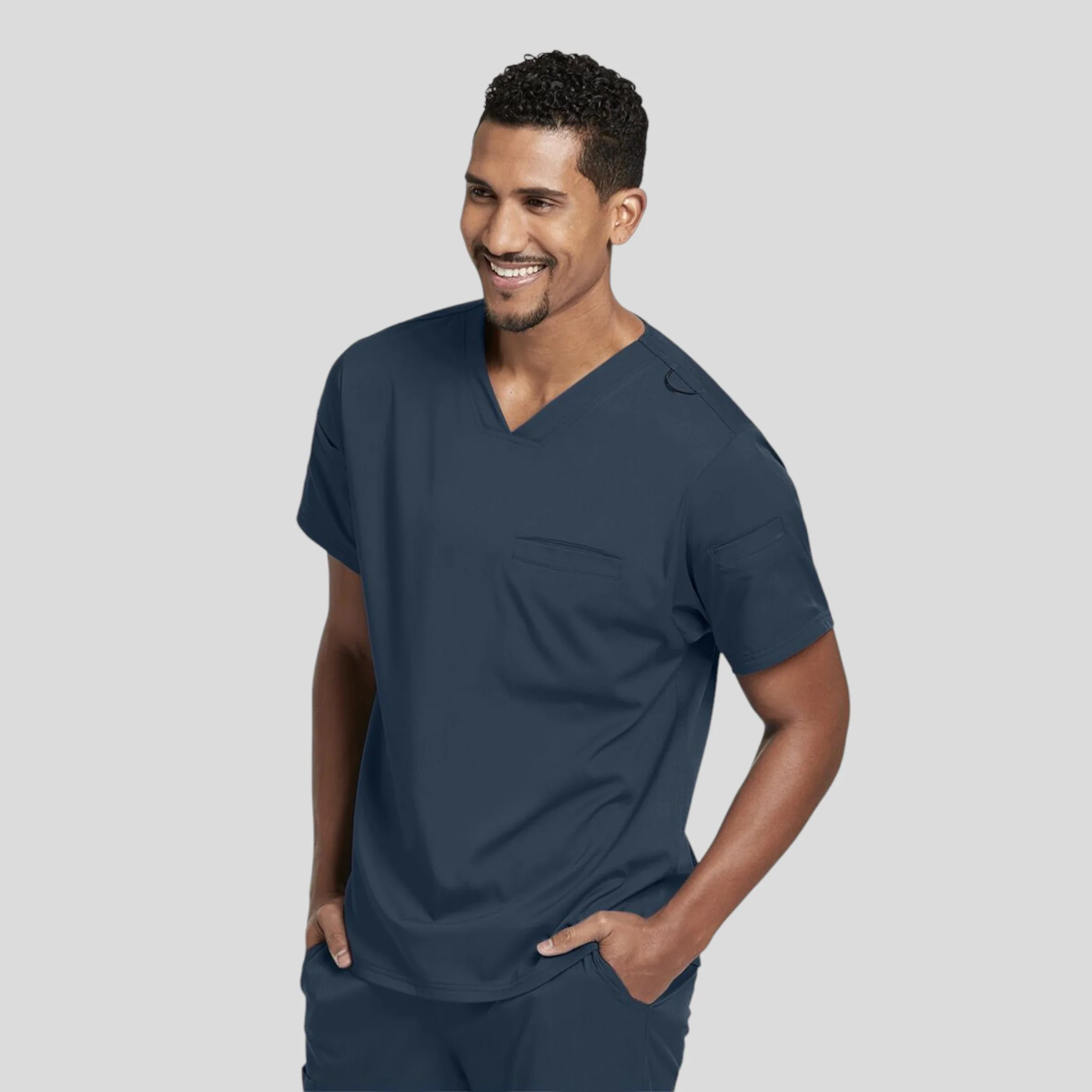 Scrub Top Greys Spandex for Men - Image 9