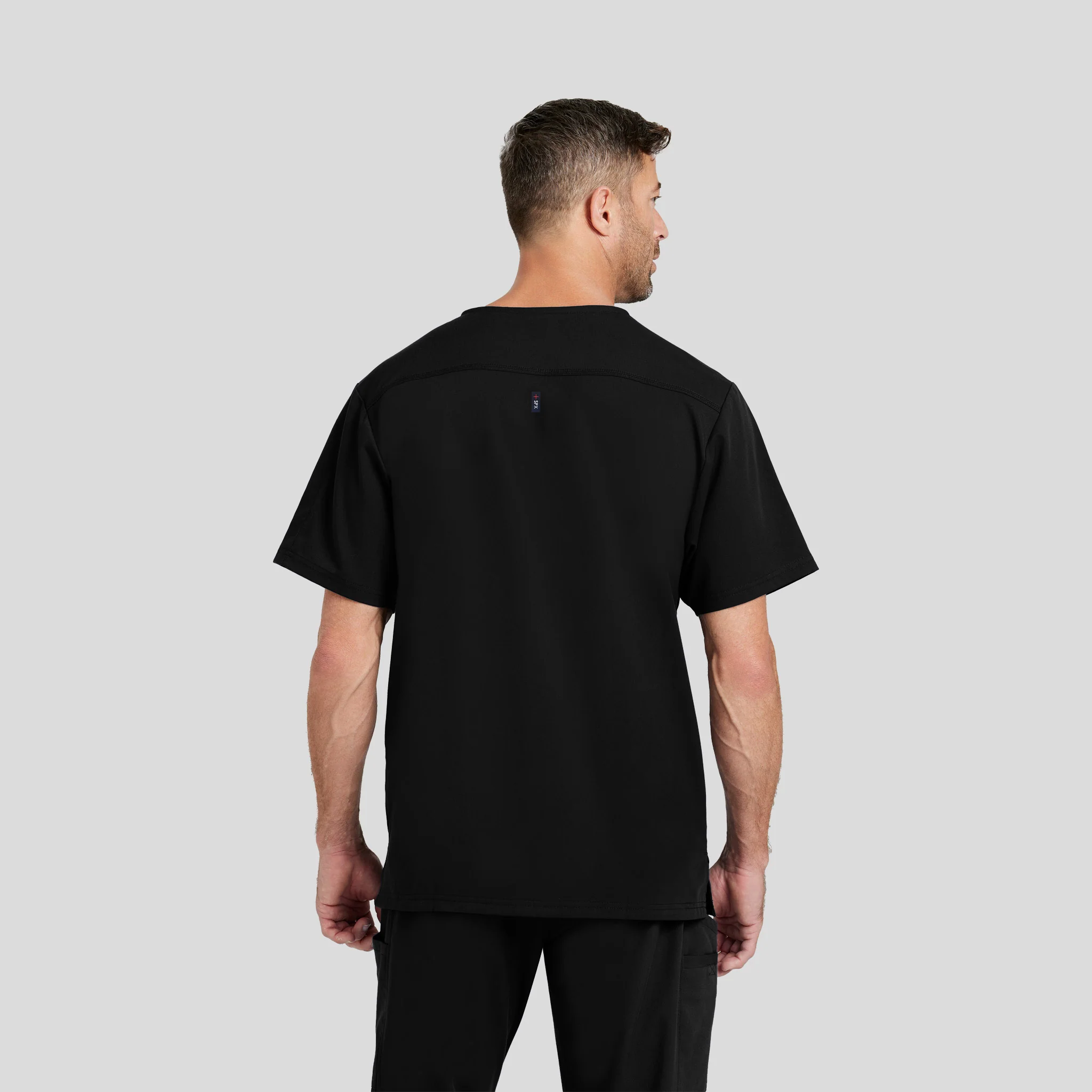 V-Neck Scrub Top Grey's Spandex for Men - Image 10