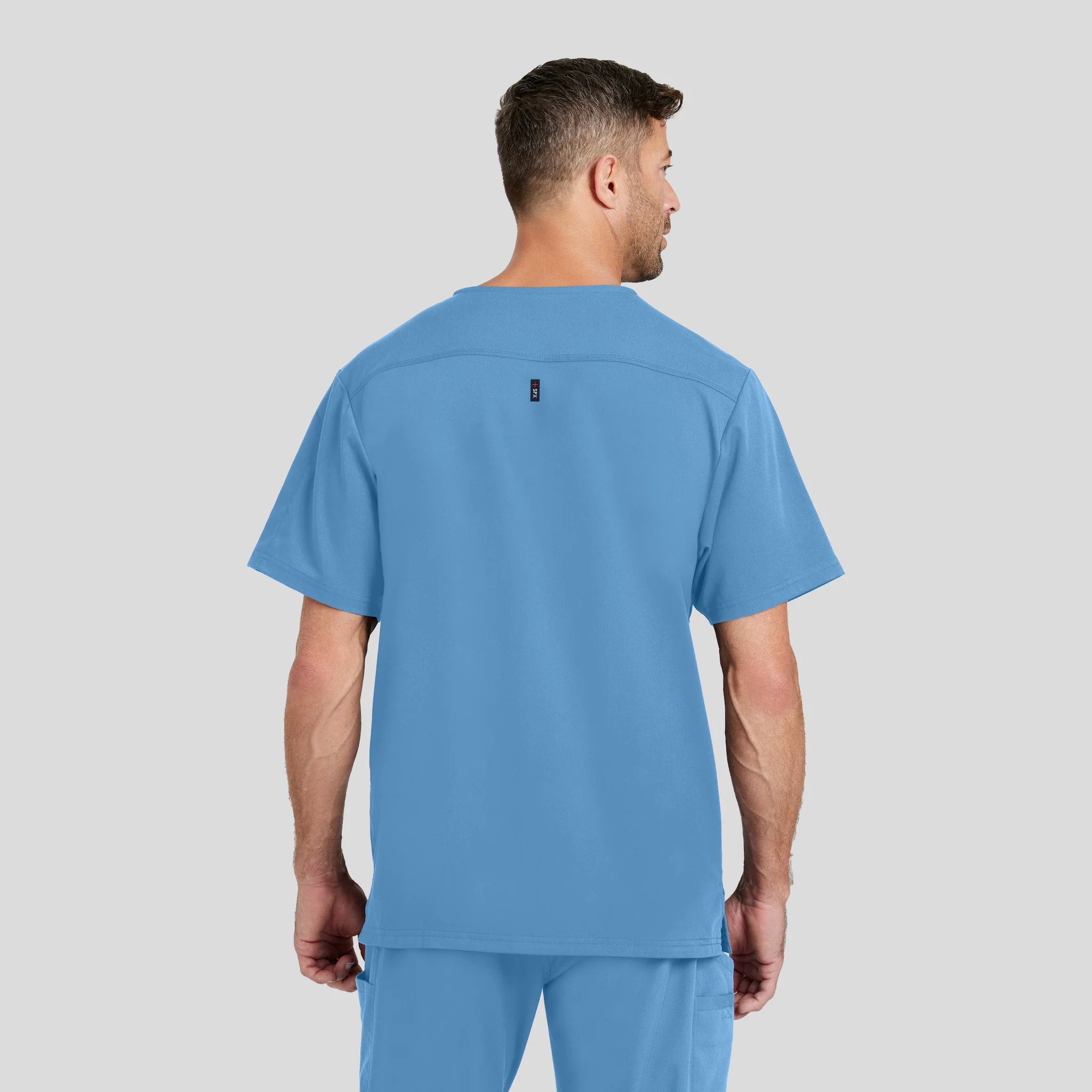 V-Neck Scrub Top Grey's Spandex for Men - Image 14