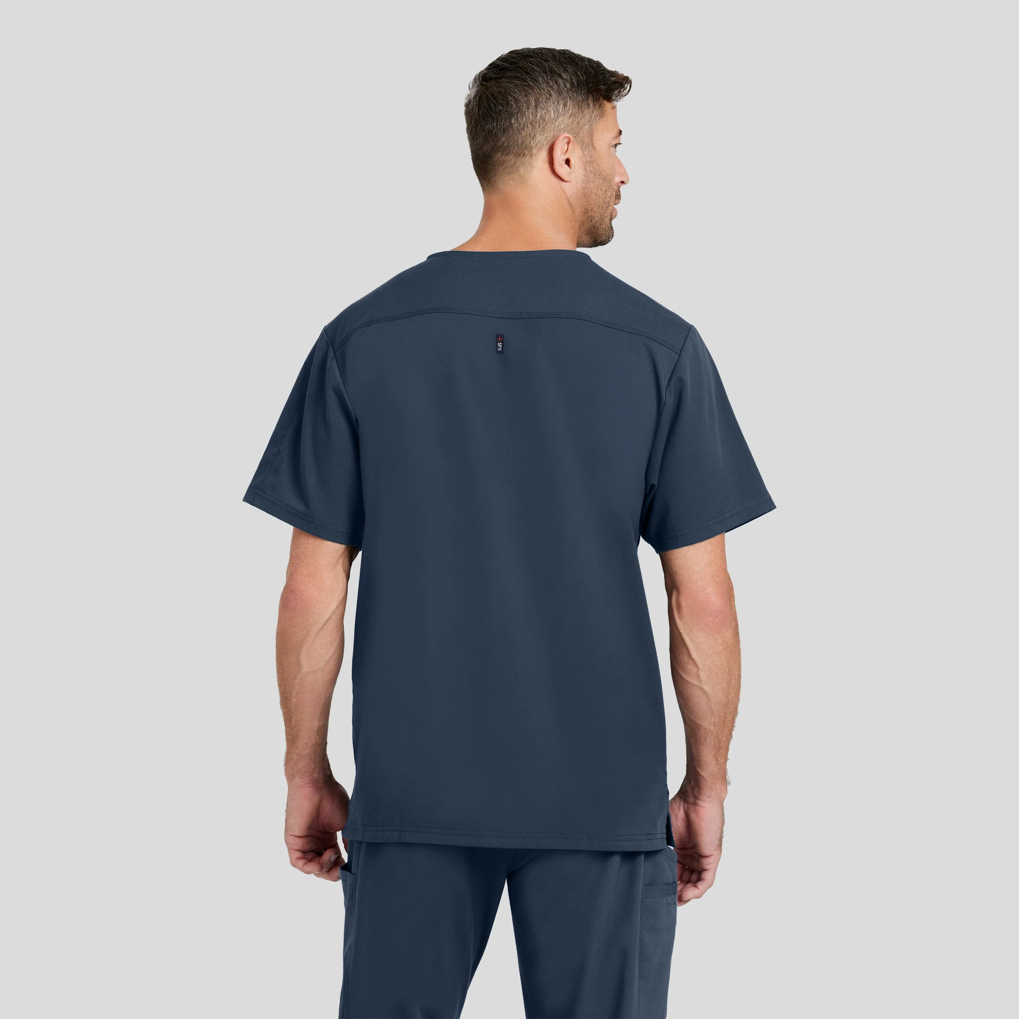 V-Neck Scrub Top Grey's Spandex for Men - Image 22