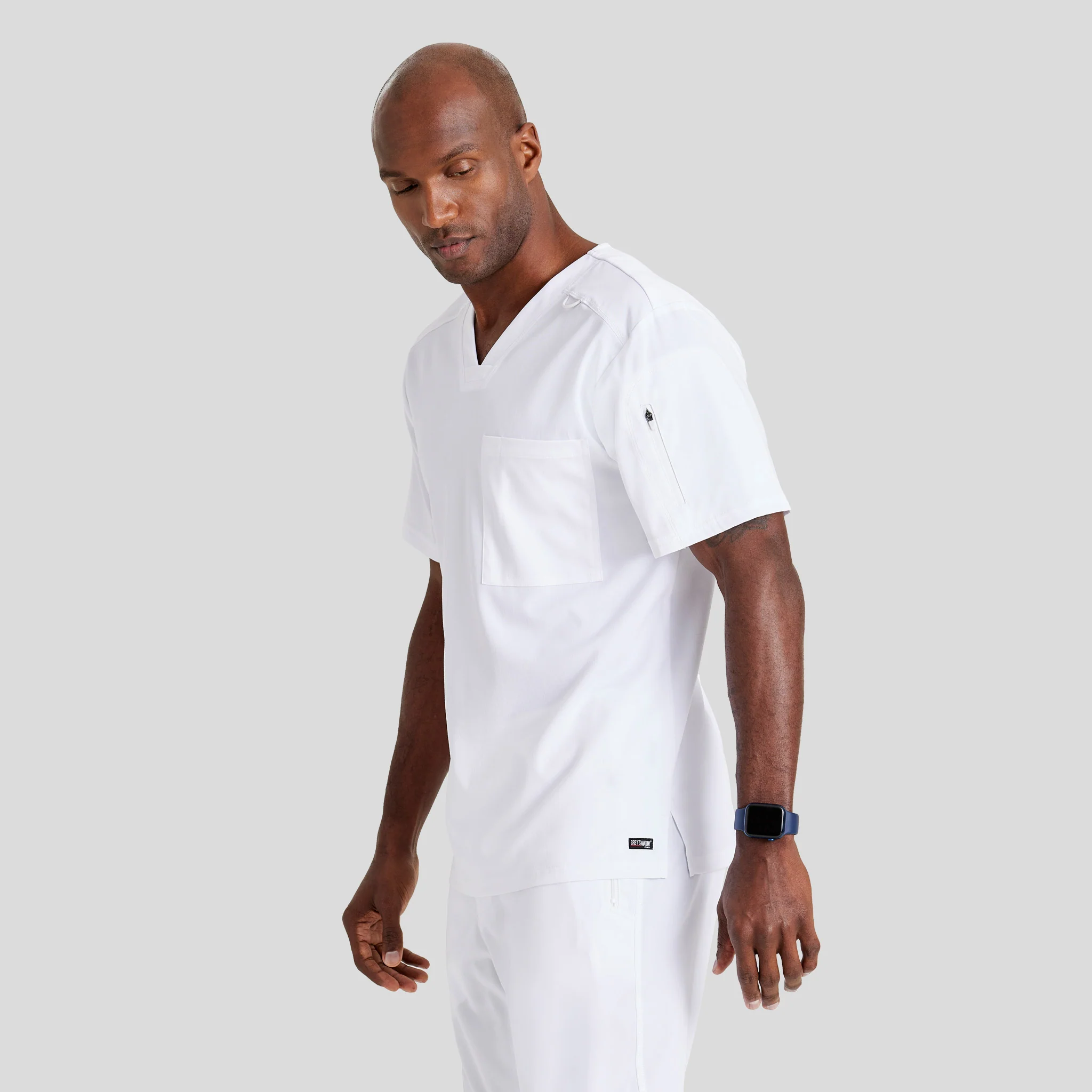 V-Neck Scrub Top Grey's Spandex for Men - Image 27
