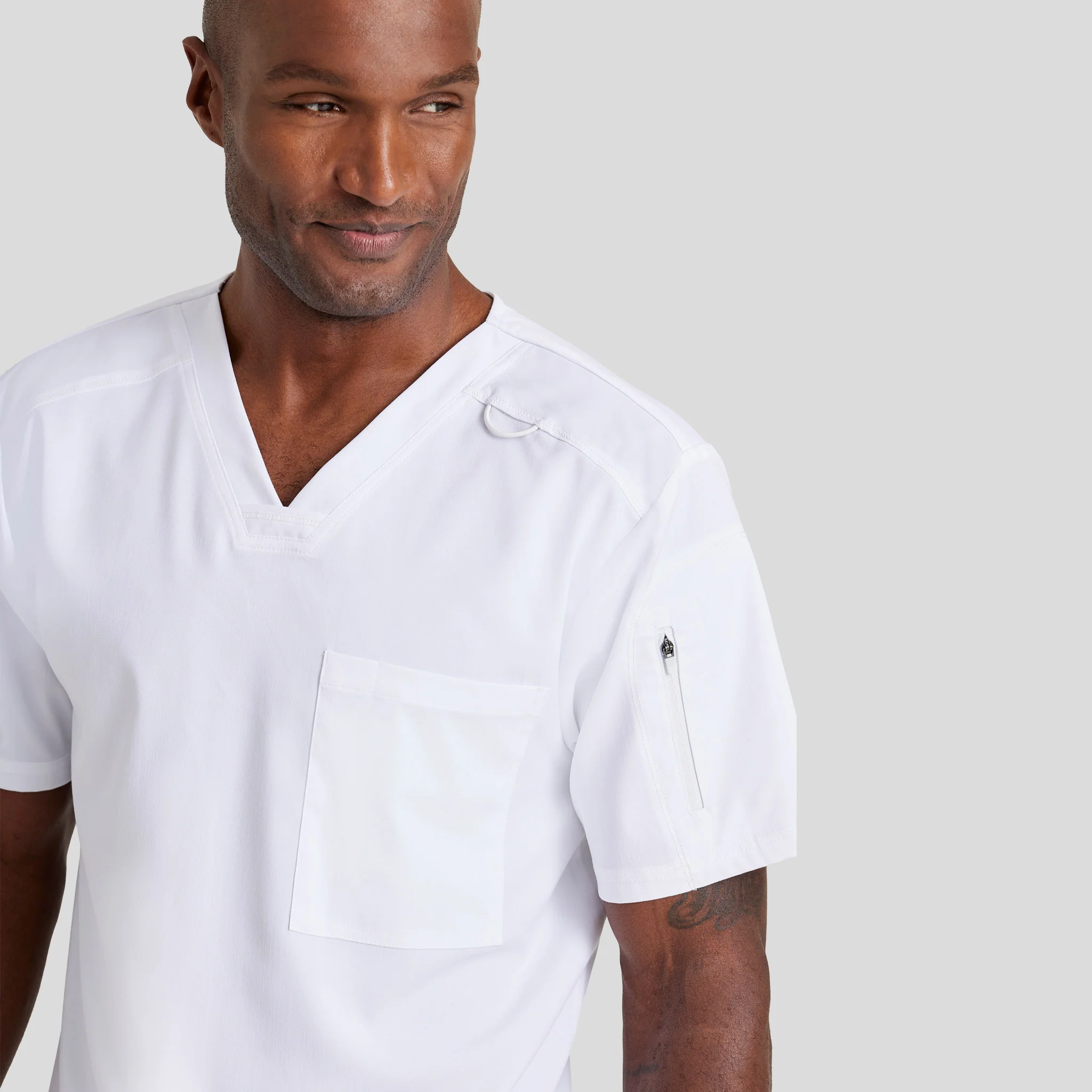 V-Neck Scrub Top Grey's Spandex for Men - Image 28