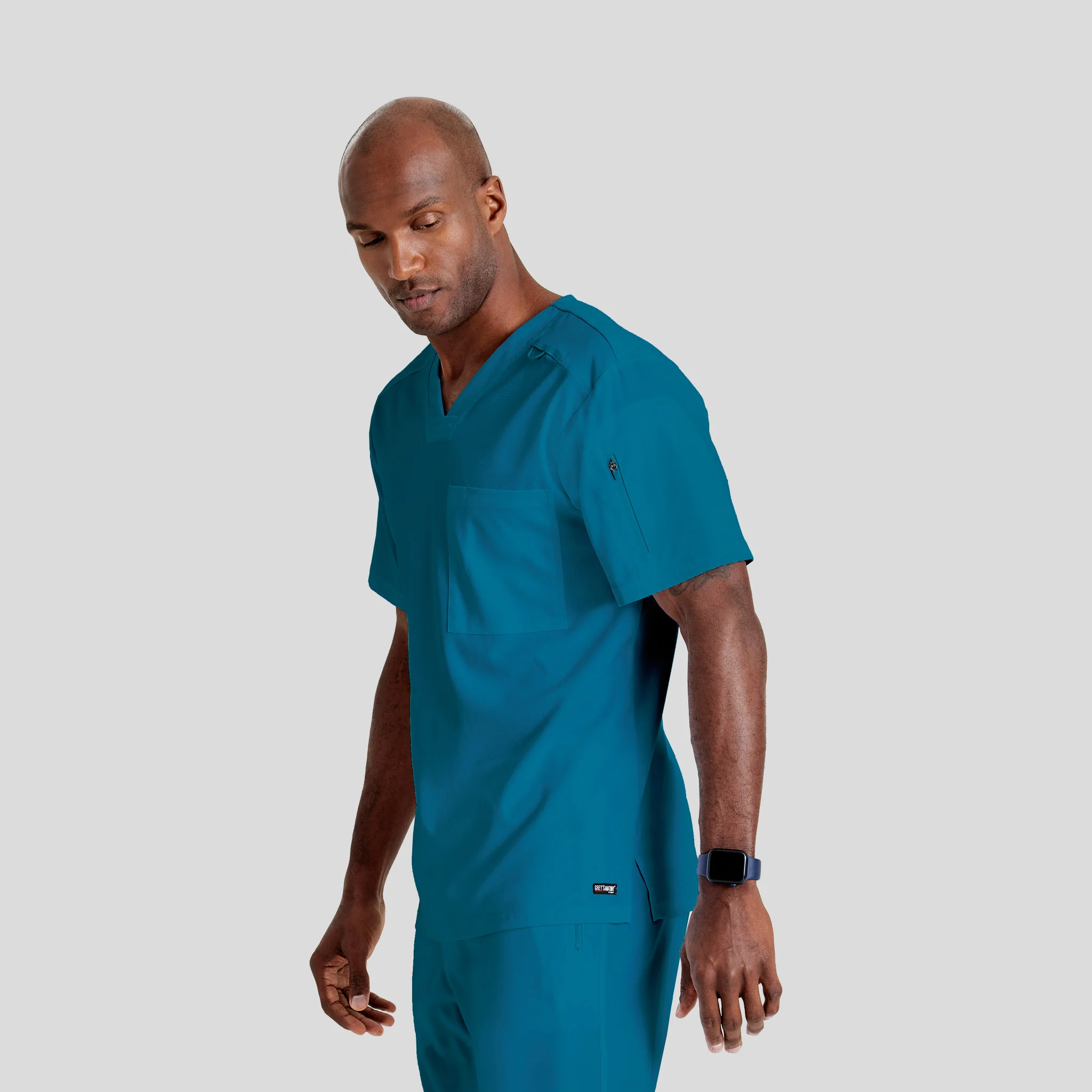 V-Neck Scrub Top Grey's Spandex for Men - Image 31