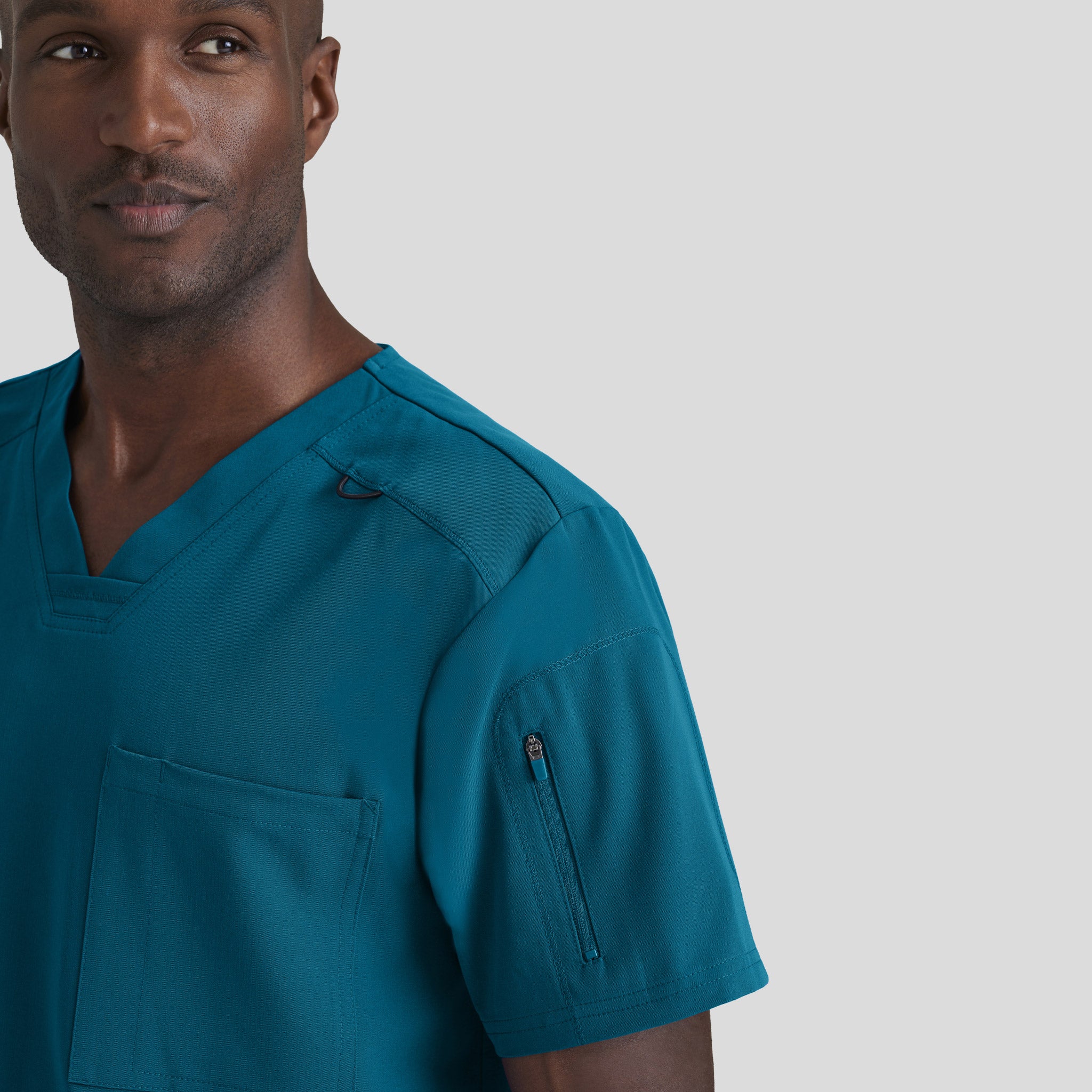 V-Neck Scrub Top Grey's Spandex for Men - Image 32