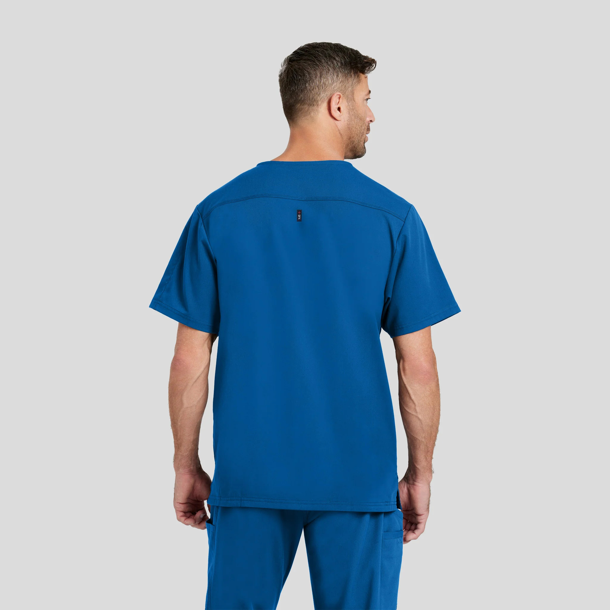 V-Neck Scrub Top Grey's Spandex for Men - Image 6